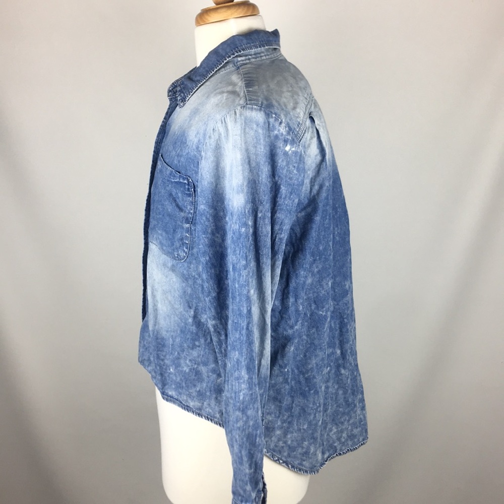 Vanilla Star Denim Style Button Front Shirt Sz XL - Picture 4 of 6